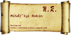Mihályi Robin névjegykártya